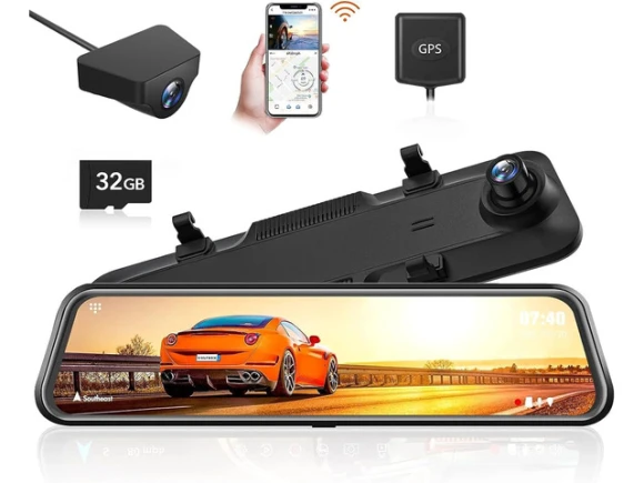 12-Inch Mirror Dash Cam — Dash Cam, WOLFBOX