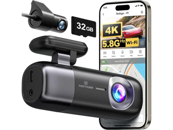 4K Front and 1080P Rear Dash Camera — Dash Cam, REDTIGER