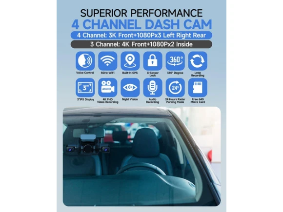 Dash Camera with 64GB Card — Dash Cam, WESTWAY