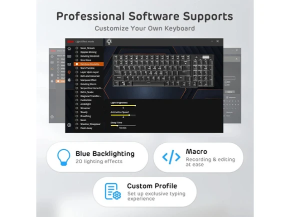 Mechanical Keyboard with Wrist Rest, Limited Edition — Bluetooth Keyboard, Royal Kludge