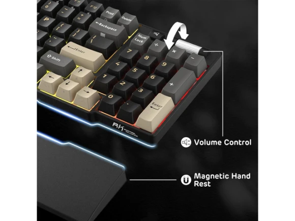 Wireless Mechanical Keyboard with Wrist Rest, 90%, Limited Ed — Bluetooth Keyboard, RK ROYAL KLUDGE