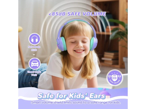 Kids Bluetooth Headphones, Purple — Wireless Earbuds, Generic Logic, Inc.