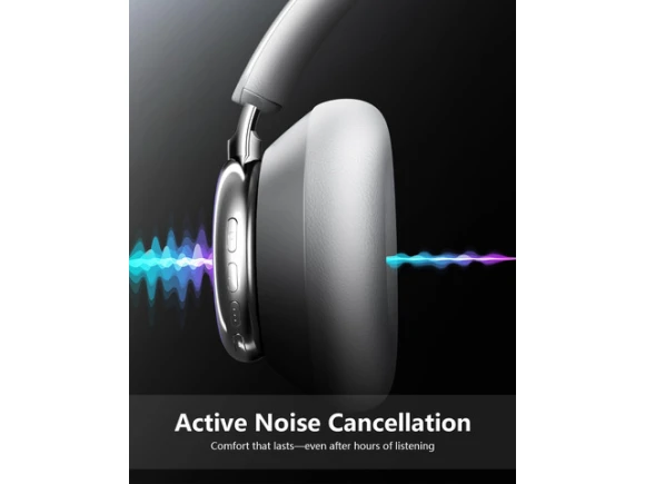 Over-Ear Bluetooth Headphones, Silver — Wireless Earbuds, Generic Logic, Inc.
