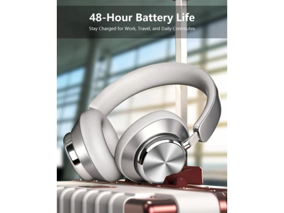 Over-Ear Bluetooth Headphones, Silver — Wireless Earbuds, Generic Logic, Inc.