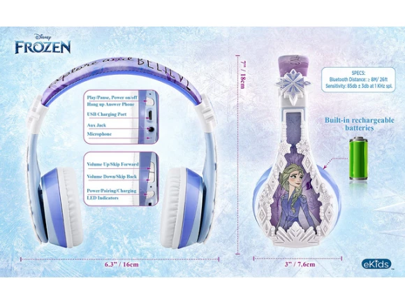 Adjustable Bluetooth Headphones — Wireless Earbuds, Disney