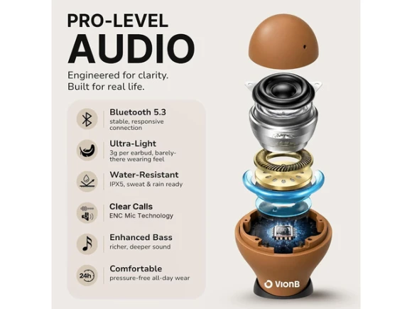 Deep Espresso Wireless Earbuds — Wireless Earbuds, Air VionB