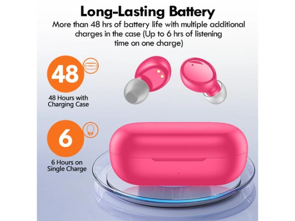 Hot Pink True Wireless Earbuds — Wireless Earbuds, Generic Logic, Inc.