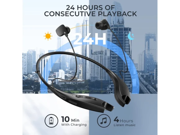 Neckband Bluetooth Headphones, Shark Jaw Design, 2 Pack — Wireless Earbuds, Generic Logic, Inc.