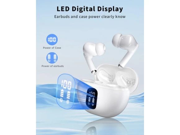 White Wireless Earbuds — Wireless Earbuds, Generic Logic, Inc.
