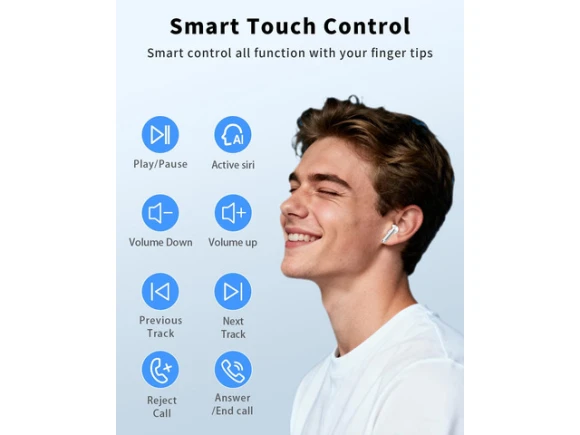 White Wireless Earbuds — Wireless Earbuds, Generic Logic, Inc.