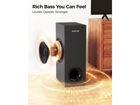 Soundbar Speaker System with Subwoofer and 2 Wireless Karaoke Microphones — Sound Bar, Generic Logic, Inc.