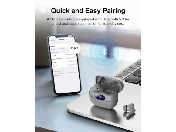 Gray Wireless Earbuds — Wireless Earbuds, Generic Logic, Inc.