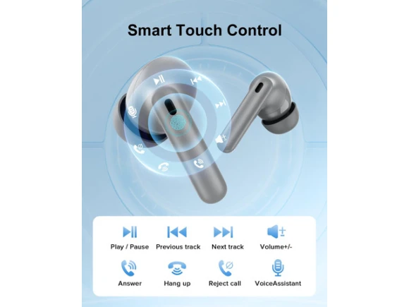 Gray Wireless Earbuds — Wireless Earbuds, Generic Logic, Inc.