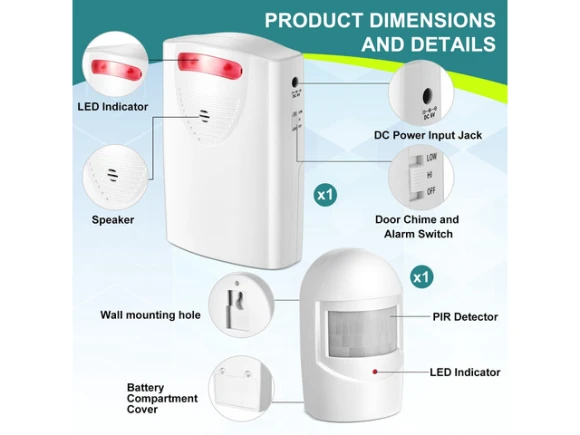 Wireless Driveway Alarm System with Motion Sensor and Receiver — Motion Sensor, Generic Logic, Inc.