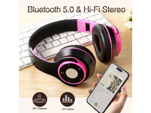 Rose Over-ear Bluetooth Headphones — Wireless Earbuds, Generic Logic, Inc.
