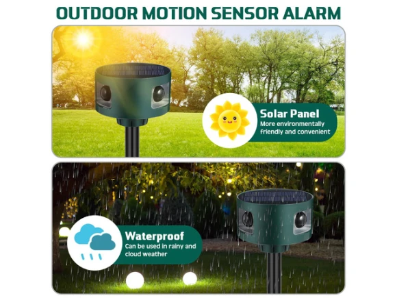 Solar Indoor and Outdoor Motion Sensor Alarm and Animal Deterrent, 6 Pack — Motion Sensor, Generic Logic, Inc.