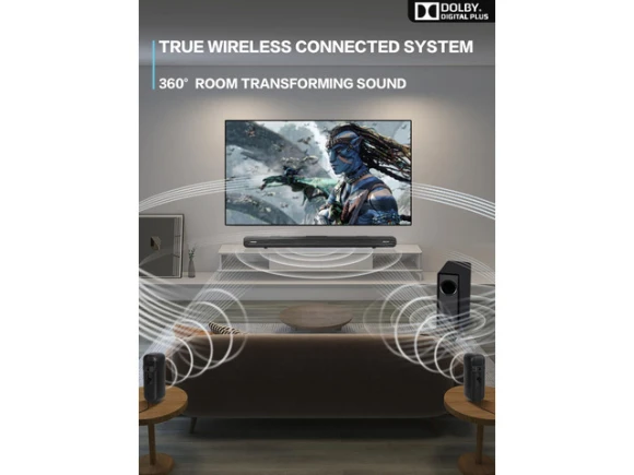5.1-Channel Soundbar System with Wireless Subwoofer and Rear Speaker — Sound Bar, ilepo