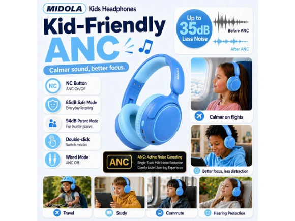 Kids Bluetooth Over-Ear Headphones — Wireless Earbuds, Generic Logic, Inc.