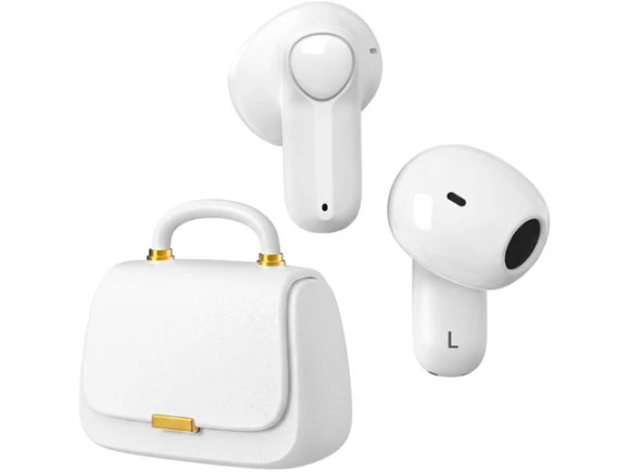 Wireless Earbuds, Pearl White, with Mini Handbag Case and DIY Stickers — Wireless Earbuds, Generic Logic, Inc.