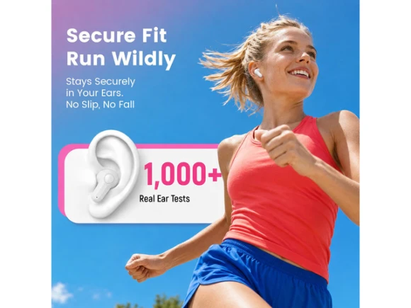 Wireless Earbuds, Pearl White, with Mini Handbag Case and DIY Stickers — Wireless Earbuds, Generic Logic, Inc.