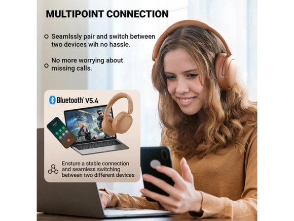 Over-ear headphones, Brown — Wireless Earbuds, Generic Logic, Inc.