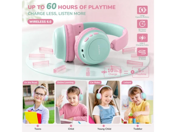 Pink Bluetooth Headphones — Wireless Earbuds, Generic Logic, Inc.