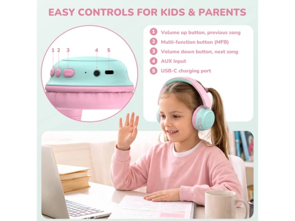 Pink Bluetooth Headphones — Wireless Earbuds, Generic Logic, Inc.