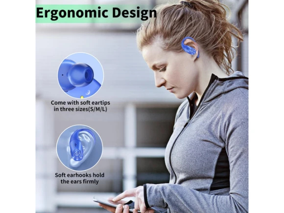 Wireless Earbuds with Ear Hooks and LED Display — Wireless Earbuds, Generic Logic, Inc.