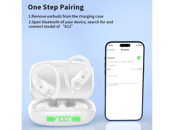 Wireless Earbuds with Ear Hooks and LED Display — Wireless Earbuds, Generic Logic, Inc.