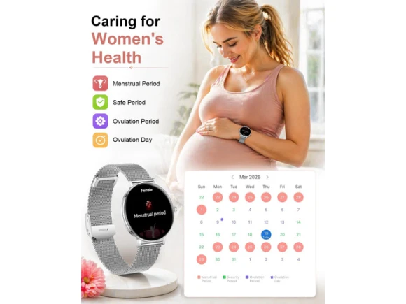Smartwatch, Silver, with 4 straps — Smart Watch, Generic Logic, Inc.