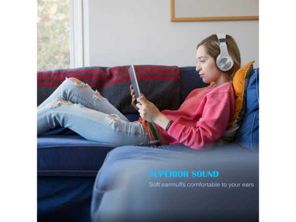 Folding Over-Ear Headphones, Silver White — Wireless Earbuds, Generic Logic, Inc.