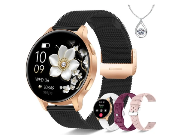 40mm Smart Watch, Black Gold, with 4 Bands and Necklace Gift Set — Smart Watch, Generic Logic, Inc.