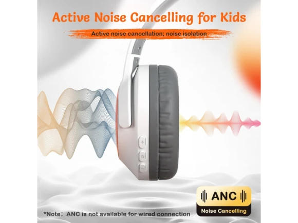 Bluetooth headphones, White Orange — Wireless Earbuds, Generic Logic, Inc.
