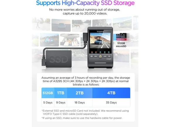 3-Channel Dash Cam — Dash Cam, VIOFO