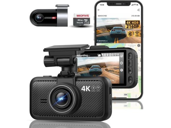 4K+4K Dash Camera with 64GB SD Card — Dash Cam, Miofive