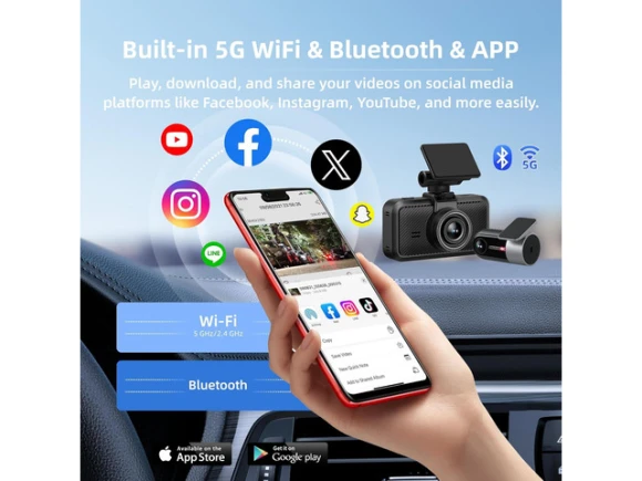4K+4K Dash Camera with 64GB SD Card — Dash Cam, Miofive