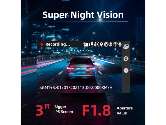 4K+4K Dash Camera with 64GB SD Card — Dash Cam, Miofive