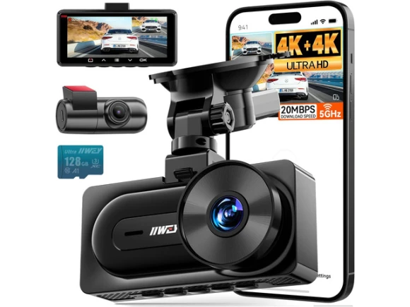 4K+4K Front and Rear Dash Camera — Dash Cam, IIWEY
