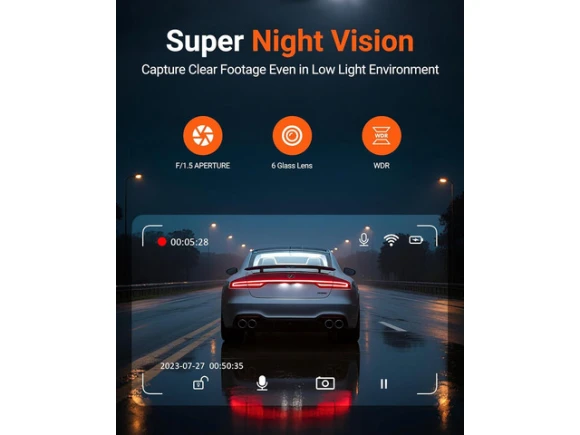 4K Dash Camera with Built-in 5G WiFi and 64GB Card — Dash Cam, ilepo