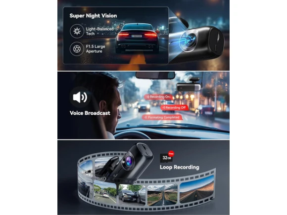 4K Front and 1080P Rear Dash Camera — Dash Cam, REDTIGER