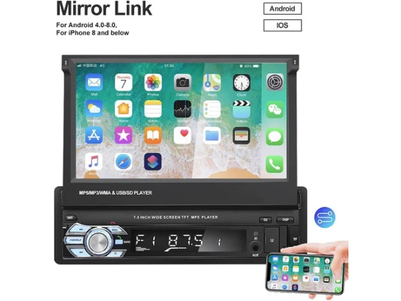 7-Inch Car Stereo with Retractable Touchscreen — Car Infotainment System, ilepo