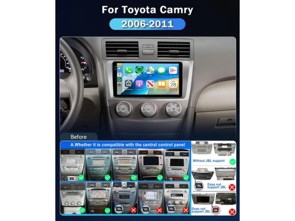 Car Stereo for Toyota Camry 2006–2011, 9-Inch Incell Touch Screen — Car Infotainment System, ilepo