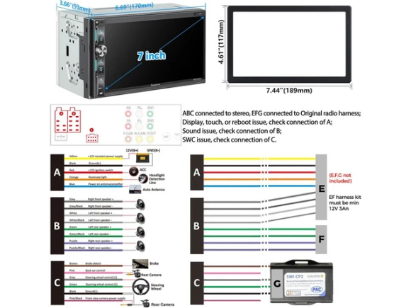 Double-DIN Car Stereo with 7-Inch Touchscreen — Car Infotainment System, SJoyBring