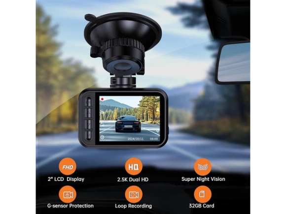 Dual Front-and-Rear Dash Camera with 32GB Card — Dash Cam, ilepo