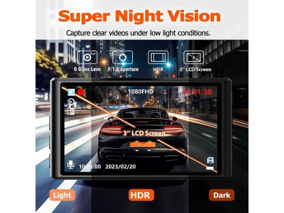 Front and Rear Dash Camera with 32GB SD Card — Dash Cam, ilepo