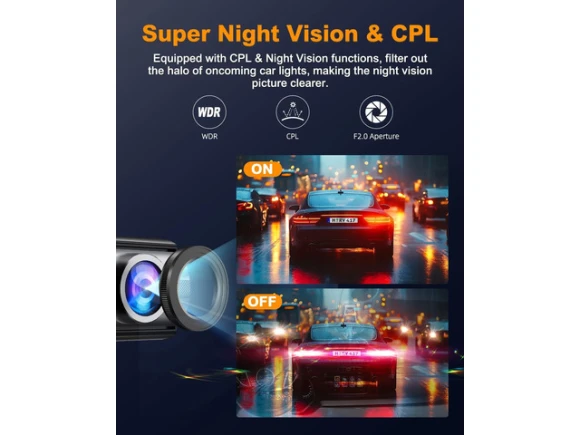 Front and Rear Dash Camera with 4K Video — Dash Cam, ilepo