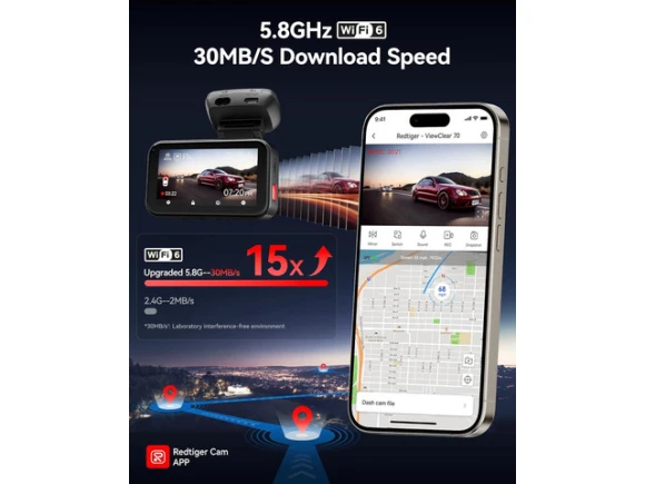Front and Rear Dash Camera with Dual HDR — Dash Cam, REDTIGER