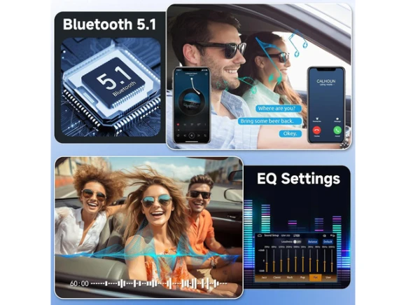 Single-DIN Car Stereo Receiver with 7-Inch Flip-Out Touchscreen — Car Infotainment System, Podofo