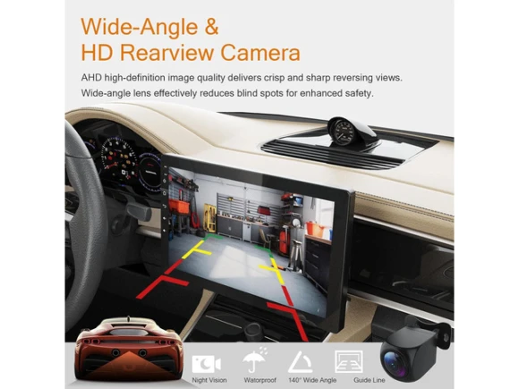 Single-DIN Car Stereo with 10.1-Inch Rotatable Screen — Car Infotainment System, ilepo