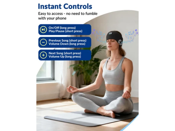 Bluetooth Headband Headphones, 2-Piece Set — Wireless Earbuds, Generic Logic, Inc.